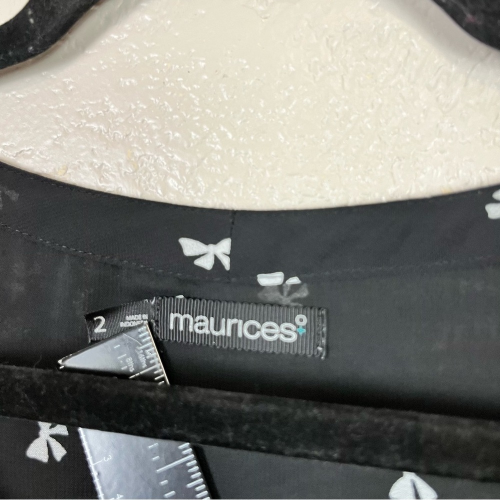 Maurices Women 2 Button Down Blouse Semi-Sheer Bow V-Neck Tab Sleeves 5 for $30 - Picture 13 of 16